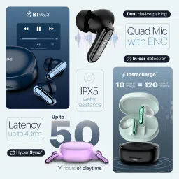 noise Buds Connect 2 with Dual pairing, Quad mic with ENC & In-ear detection Bluetooth Headset image 2