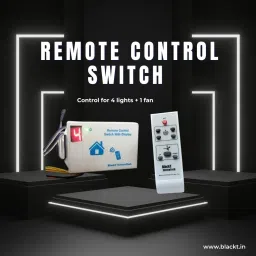 Blackt Electrotech (BT16D) Wireless Remote Switch For 4 Lights, 1 Fan With Speed Control Display Smart Switch image 2