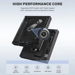 CDL TECH USB C Portable CD/DVD +/-RW Drive/DVD Player with SD Card Reader External DVD Writer image 3