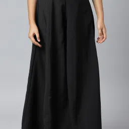 Women Relaxed Black Viscose Rayon Trousers-image-23