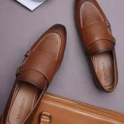 Tan Slipon Style Comfortable Monk Strap Shoes for Men (RGFM) - Size UK 8 Monk Strap For Men-image-5