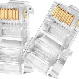 Fedus CAT6 RJ45 Ends, 10-Pack CAT6 Connector, CAT6A, CAT6 / CAT5e CAT5, RJ45 Connector, 8P8C Ethernet Cable Crimp Connectors UTP Network Plug for Solid Wire and Standard Cable, Transparent Lan Adapter-12