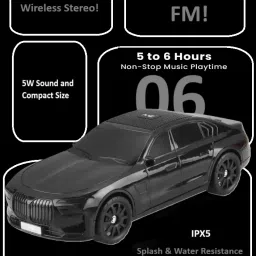 Bashaam A606 F2 CAR Bluetooth Speaker with Built-in FM Radio ,Aux input 5 W Bluetooth Speaker image 2