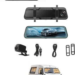 Digital 9.66inch Mirror DVR Full Touch Screen With TFT/Night Vision For Car-131 Black LED-image-79