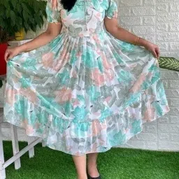 Women Fit and Flare Multicolor Midi/Calf Length Dress-image-43