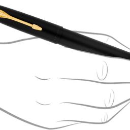 parker Frontier Matte Black Gold Trim Fountain Pen With Card Holder Pen Gift Set image 4