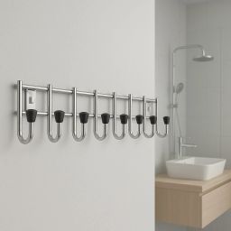Hook Rail for Kitchen/Clothes Hanger for Bathroom/Washroom/Bathroom Accessories Chrome Finish Towel Holder-29