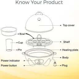 mamaasi 2 in 1 Kitchen Single Layer Egg Boiler in Electric Automatic Omelette Maker SINGLE LAYER EGG BOILER Egg Cooker image 5