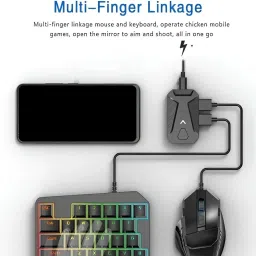 HG WORLD Gaming Keyboard Mouse Converter 4 in 1 Mobile Game Combo Pack Gaming Accessory Kit image 3