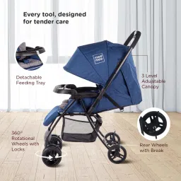 meemee Baby Pram with 3 Seating Positions, Easy and compact for carrying ,Red Pram image 3