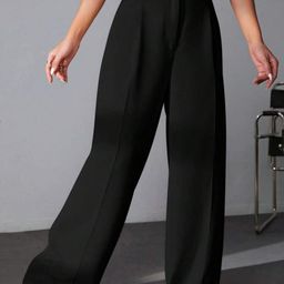 next one Women Straight Fit Black Polyester Trousers-picture-23