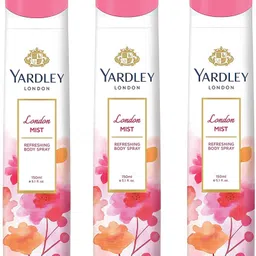 yardley london Women London Mist 150ML Each (Pack of 3) Deodorant Spray - For Women-picture-25