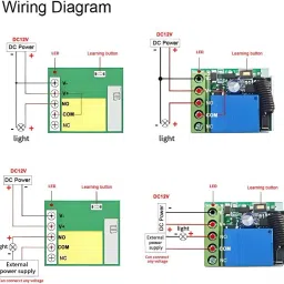 roboway 433Mhz Wireless Remote Control DC12V 1CH Relay Receiver 1 Module With 5 Remote Electronic Components Electronic Hobby Kit image 2