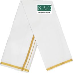 SAC SHREE APARAJEET CREATIONS FANCY GOLDEN ZARI BORDER DHOTI . Solid Men Dhoti-image-49