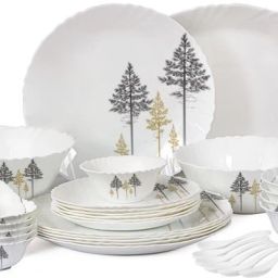 Pack of 33 Opalware Imperial Golden Pine 33 Pcs Dinner Set-19