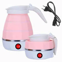 Foldable Electric Kettle 600ml Kettle for Travelling | Mini Boiler for Hot Water Portable Travel kettle For Home & Office Use Silicone Fast Boiling Hot Water Boiler & Tea Heater (Multicolor) Electric Kettle-image-8