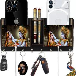 Arpita Crafts RadhaKrishna_Printed KeyHolder for Home decor & Office 7703 Wood Key Holder-image-85