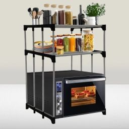 Microwave Stand Carbon Steel Kitchen Trolley-image-56