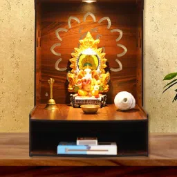 sehaz artworks Ganesh Wall Mount Pooja Wooden Mandir For Home-picture-20