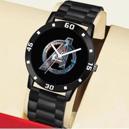 Men's analog watch with black case and strap Analog Watch - For Men Lightweight analog wristwatch in black for men-image-49