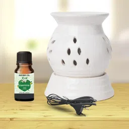 PEEPRESION Electric Round Oil Diffuser With 1-Jasmine Aroma Oil (10ml Each) Night Lamp | Home, Office, Spa, Bedroom, Club, Temple, Pub Bar, Gym Diffuser-10