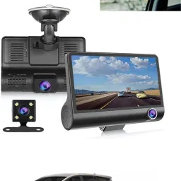 1080P 4 inches LCD car Dash Cam for car security Reverse Assist Camera System Black LCD-image-8