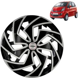 Nano Spider Silver Black 12 INCH Wheel Cover For Tata Nano-image-62