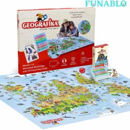 Educational Game : Geografika World Map Board Game Geography Illustrated Map Educational Board Games-11