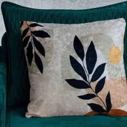 tasseled home Beige Twig Velvet Blend Abstract 20x20 inches Cushion Covers 1 Pc-picture-33