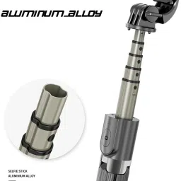 POZUB Bluetooth Extendable Selfie Stick with Wireles Remote Gimbal Tripod Mobile Stand Tripod, Monopod, Monopod Kit, Tripod Ball Head, Tripod Bracket, Tripod Clamp, Tripod Kit image 2