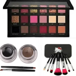ROSE GOLD EYESHADOW PALETTE WITH GEL EYELINER AND BRUSH SET-image-57