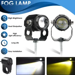Driving Fog Lamp White Yellow Spotlight 12V Canbox With Fan with CNC Switch Fog Lamp Car, Motorbike LED (12 V, 60 W)-image-4