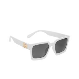 GARTH Unisex Grey Lens & White Square Sunglasses With UV Protected Lens-13