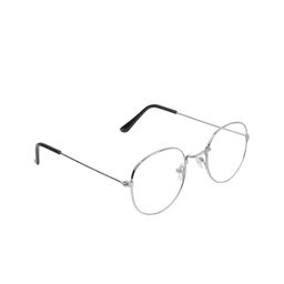 GARTH Unisex Clear Lens & Silver Round Sunglasses With UV Protected Lens PENTO_SILVER_GRT-38
