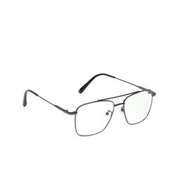 GARTH Unisex Clear Lens & Gunmetal-Toned Square Sunglasses-53