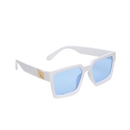 GARTH Unisex Blue Square Sunglasses with UV Protected Lens GART_W-BLU_JM-18