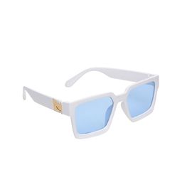 ALIGATORR Unisex Lens & White Square Sunglasses with UV Protected Lens ALGR_W-BLU_JM-3