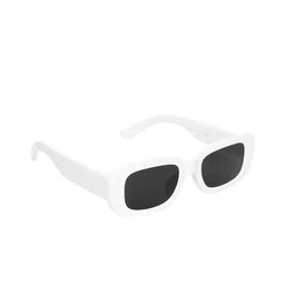 GARTH Unisex Black Lens & White Square Sunglasses with UV Protected Lens With Soft Pouch-11