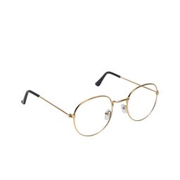 GARTH Unisex Clear Lens & Gold-Toned Round Sunglasses with UV Protected Lens PENTO_GLD_GRT-19