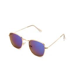 Roadies Unisex Blue Lens & Gold-Toned Square Sunglasses with UV Protected Lens-image-6