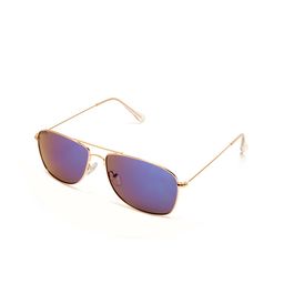 Roadies Unisex Blue Lens & Gold-Toned Rectangle Sunglasses with UV Protected Lens-9