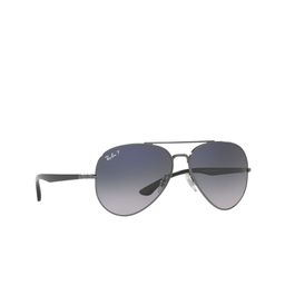 Ray-Ban Unisex Blue Lens & Black Aviator Sunglasses with Polarised Lens-4