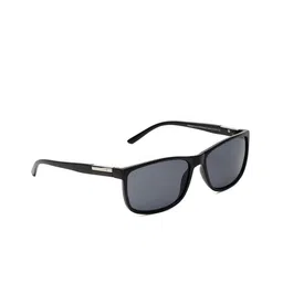 SUNNIES Unisex Grey Lens & Black Rectangle Sunglasses SUNNIES-011-C3-10