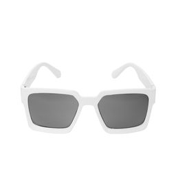 GARTH Unisex Grey Lens & White Square Sunglasses With UV Protected Lens image 5