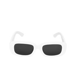GARTH Unisex Black Lens & White Square Sunglasses with UV Protected Lens With Soft Pouch image 5