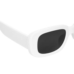GARTH Unisex Black Lens & White Square Sunglasses with UV Protected Lens With Soft Pouch image 3