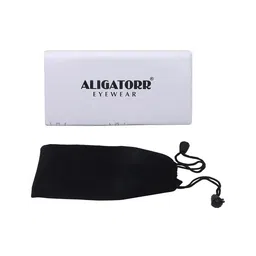 ALIGATORR Unisex Lens & White Square Sunglasses with UV Protected Lens ALGR_W-BLU_JM image 2