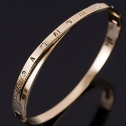 MYKI Rose Gold-Plated Stone Studded Kada Bracelet-image-13
