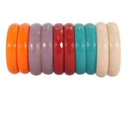 NMII Set Of 10 Diamond Pattern Glass Bangles-26