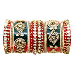 Align Pack Of 2 Gold-Plated AD-Studded Chuda Bangles-image-8